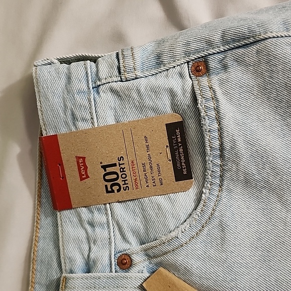 Levis 501 button fly cutoffs high rise jean shorts sz 26 27 28 29 30 31 nwt - Picture 2 of 6